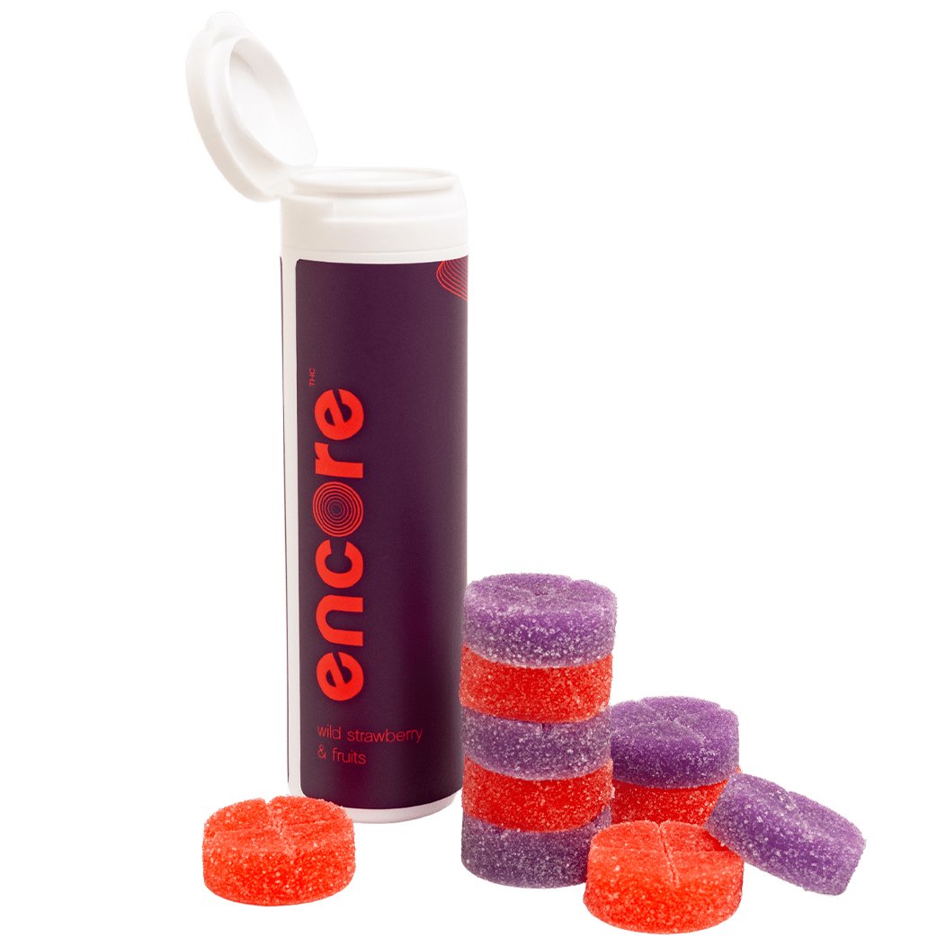 Comestibles con THC Encore: fresas silvestres y frutas