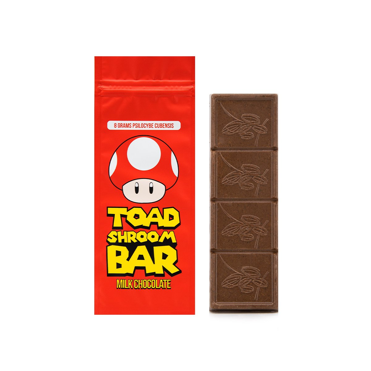 Barra de chocolate con hongos sapo